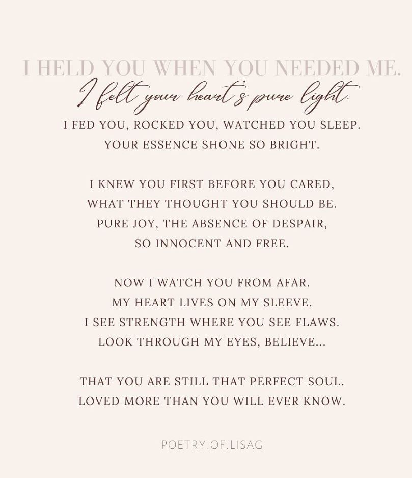 I held you